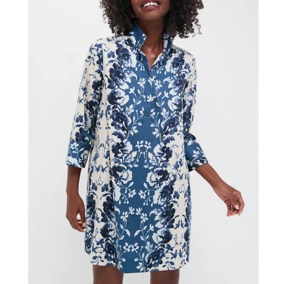 TUCKERNUCK Indigo Reflection Stretch Cotton Megan Dress - Picture 1 of 10